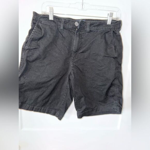 George Black Flat Front Cotton Blend Shorts - Picture 1 of 5